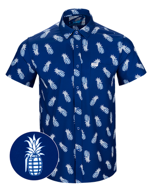 Pineapple Grenade (Navy) Button Down