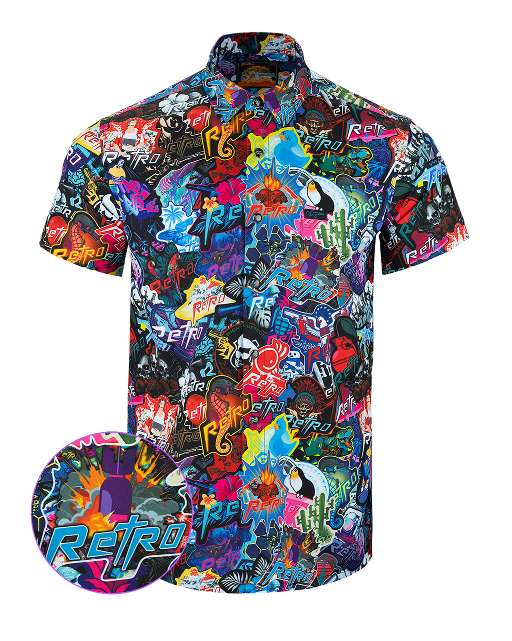 Men's Sticker Bomb V2 Button Down Shirt – Retro