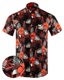 Suppressed (Black/Red) Button Down