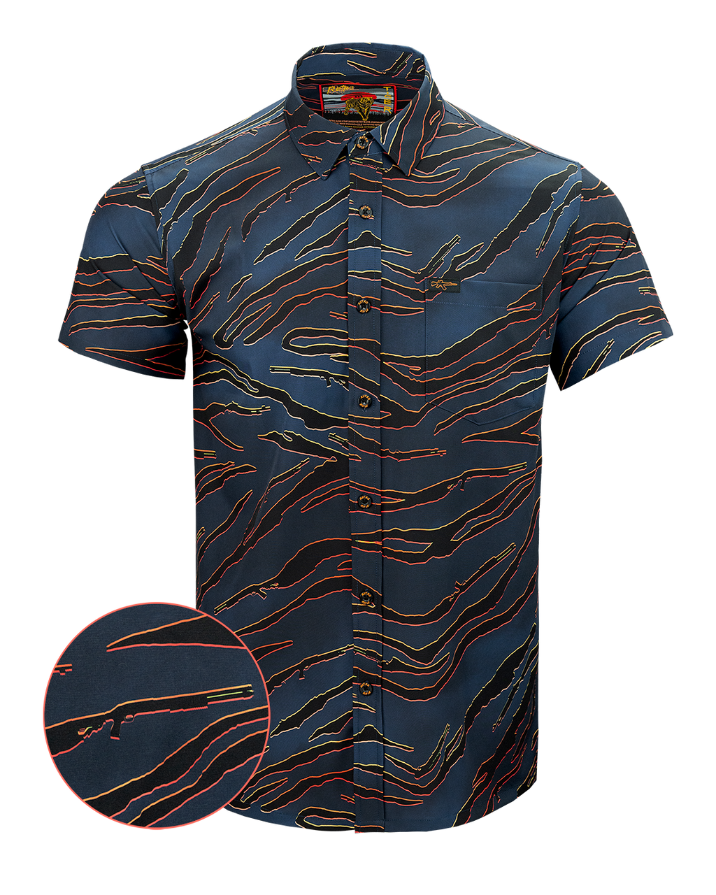 0060~Button-down Collar TIGER Shirt main image 0