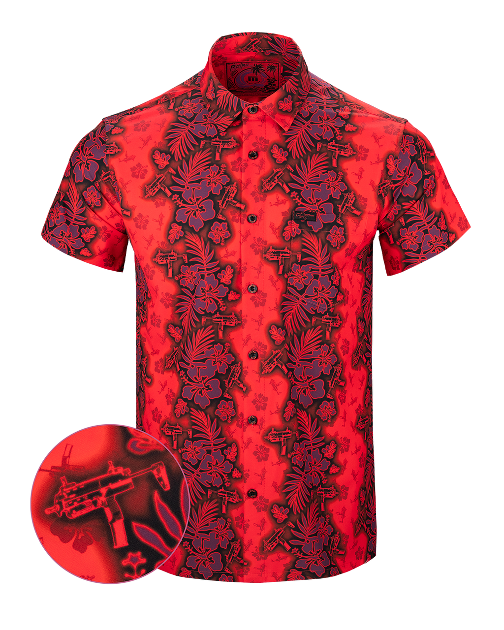 Retro - Men's Button Down - Tropic Aloha (Red)