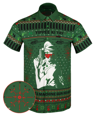 Yippee-Ki-Yay (Green) Button Down