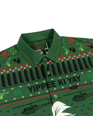 Yippee-Ki-Yay (Green) Button Down