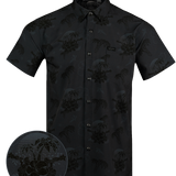 Blackout Palm Button Down (Pearl Snaps)