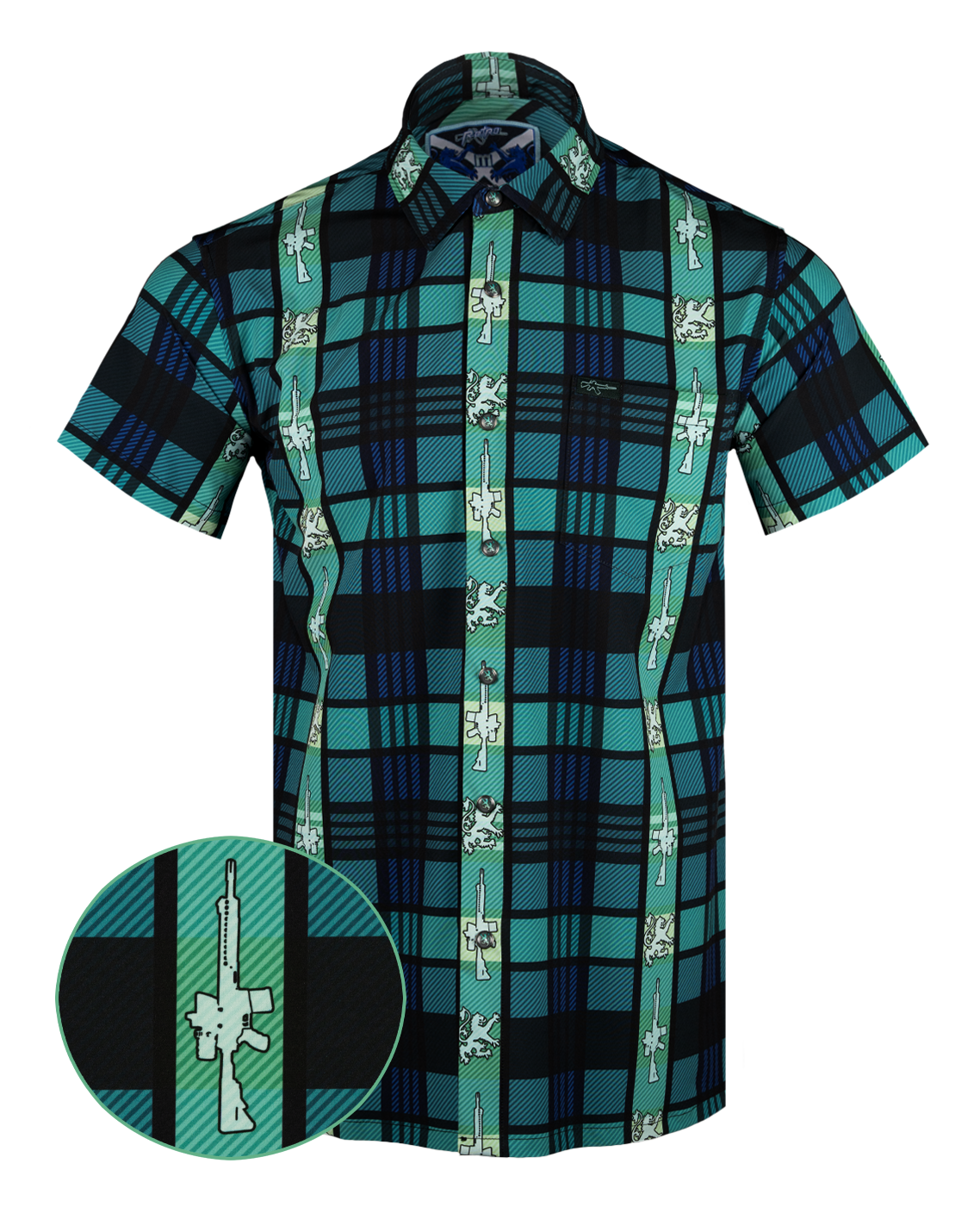 Retro Rifle - Men's Button Down - Brave Heart (Pearl Snaps)