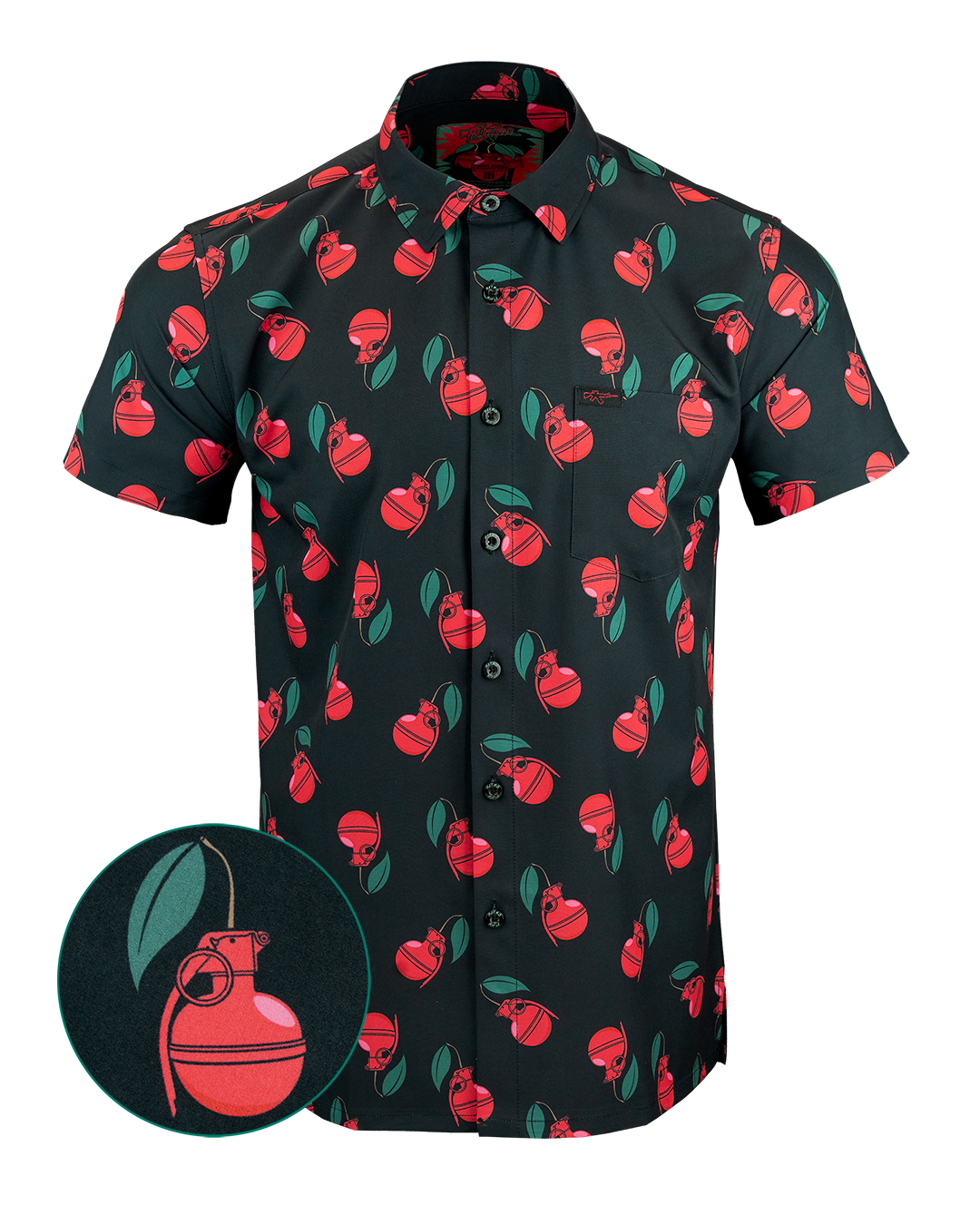 Retro Rifle - Men's Button Down - Cherry Bomb Retro Rifle - Men's Button Down - Cherry Bomb