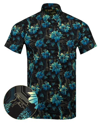 Cyber Hawaiian Button Down