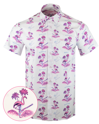 Da Flamingo V3 (White) Button Down