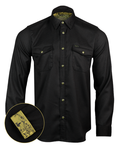 Floral Drab Flannel (Pearl Snaps)