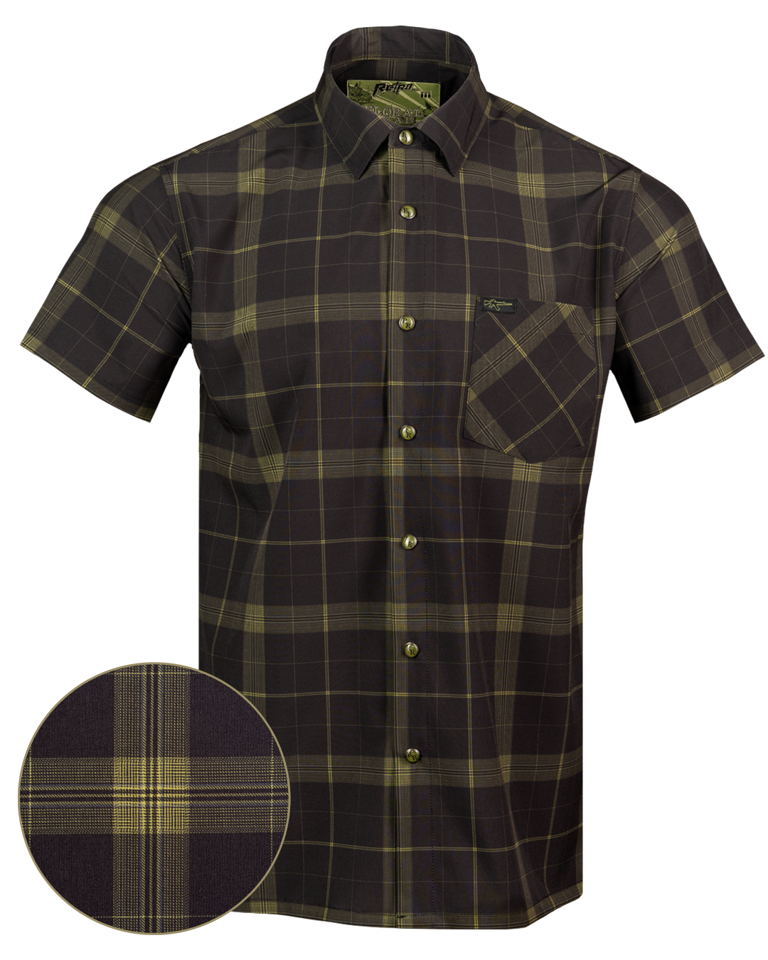 Retro Rifle - Men's Button Down - Floral Drab (plaid) Retro Rifle - Men's Button Down - Floral Drab (plaid)