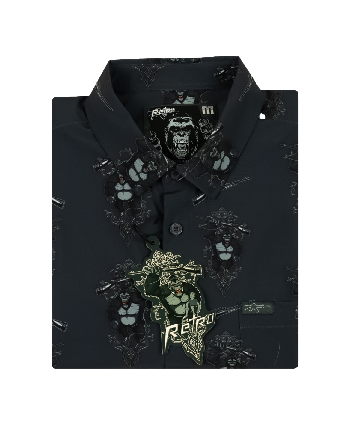 Retro Rifle - Men's Button Down - Harambe Retro Rifle - Men's Button Down - Harambe