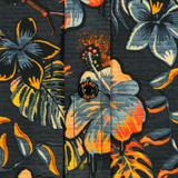 Hawaiian Drip Button Down (Black/Orange)