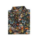 Hawaiian Drip Button Down (Black/Orange)
