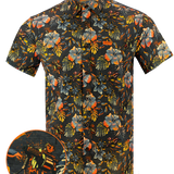 Hawaiian Drip Button Down (Black/Orange)
