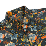 Hawaiian Drip Button Down (Black/Orange)