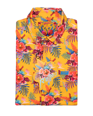 Hibiscus (Orange) Button Down