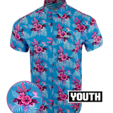 Hibiscus Miami Button Down (Youth)