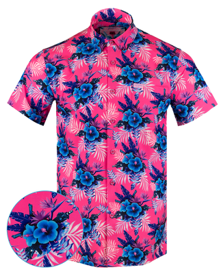 Hibiscus (Pink) Button Down