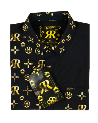 High Roller Split (Gold) Button Down