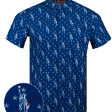 Lady Liberty (Blue) Button Down