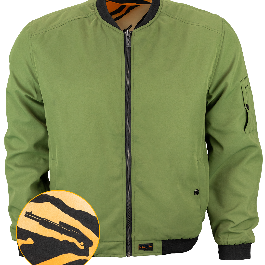 Retro Rifle - Men's Reversible Bomber Jacket - Tiger