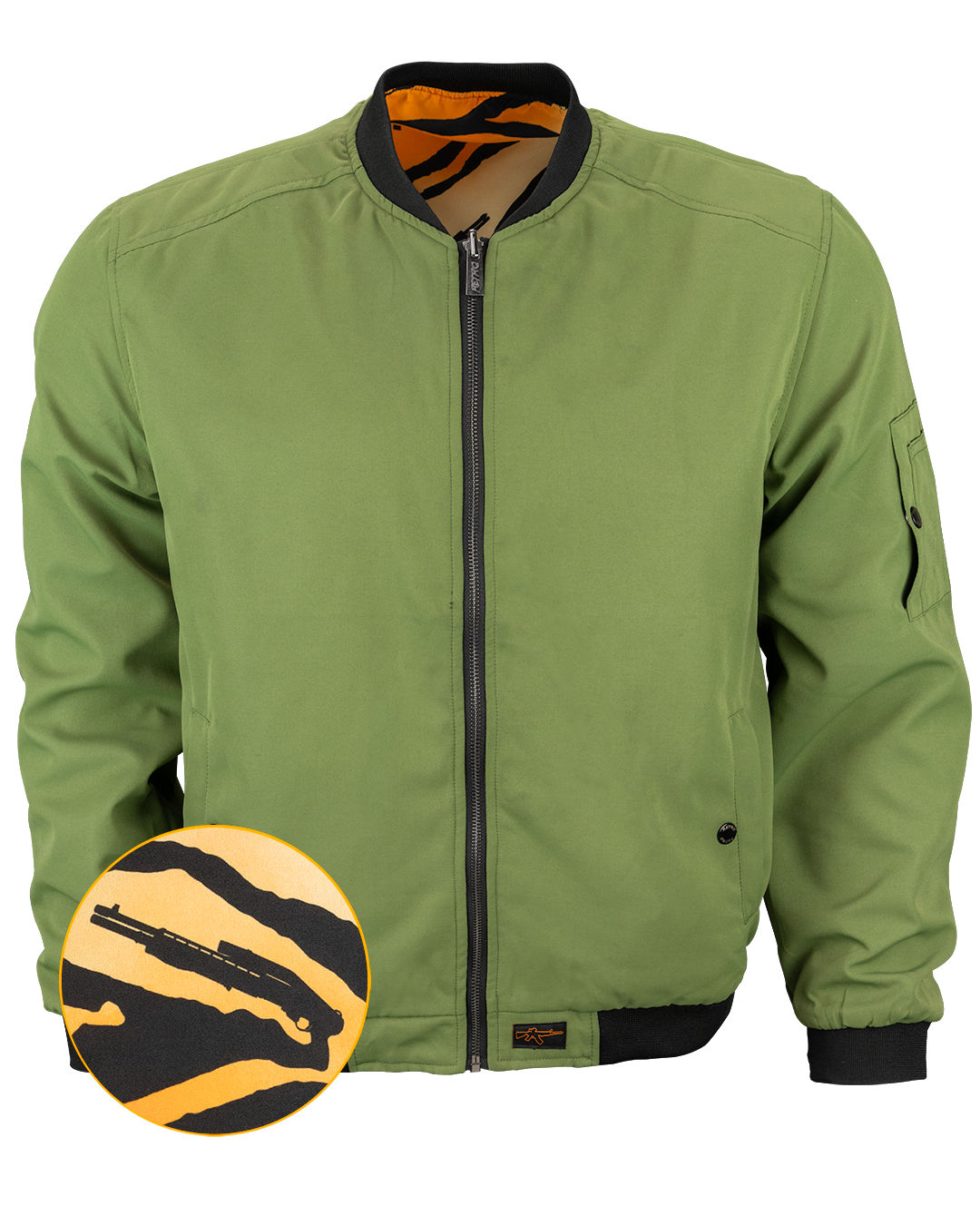 Retro Rifle - Men's Reversible Bomber Jacket - Tiger Retro Rifle - Men's Reversible Bomber Jacket - Tiger