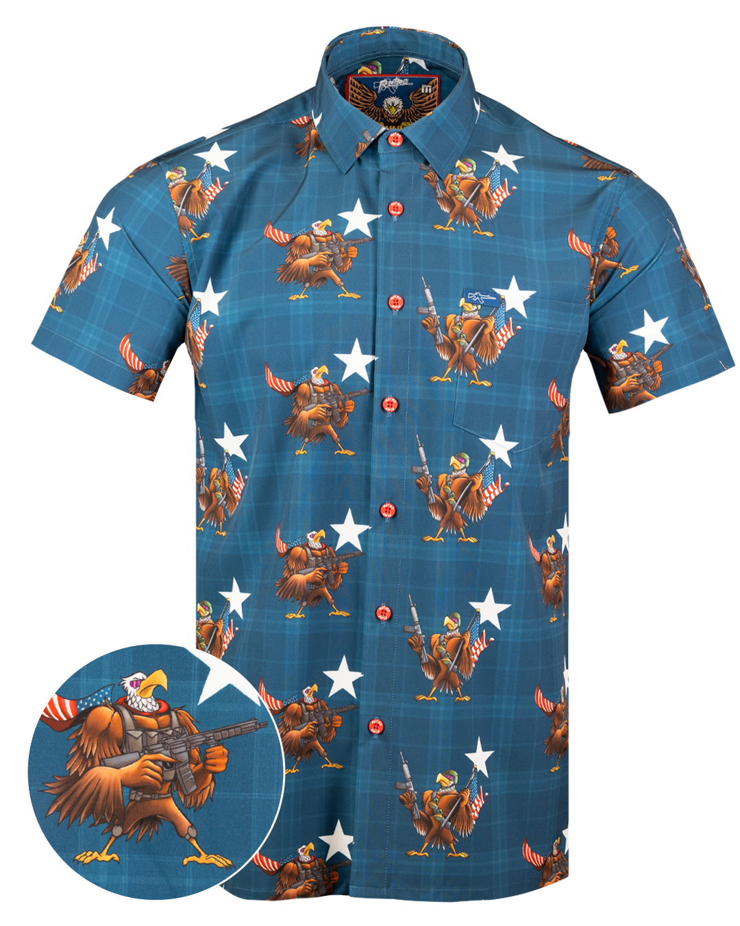 Retro Rifle - Men's Button Down - Murican Muscle