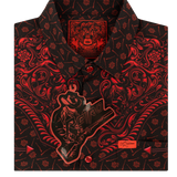 Old Silence (Red) Button Down (Pearl Snaps)