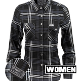 Old Silence Black/White Flannel (Womens) (Pearl Snaps)
