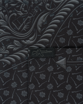 Old Silence (Blackout) Long Sleeve Button Down (Pearl Snaps)