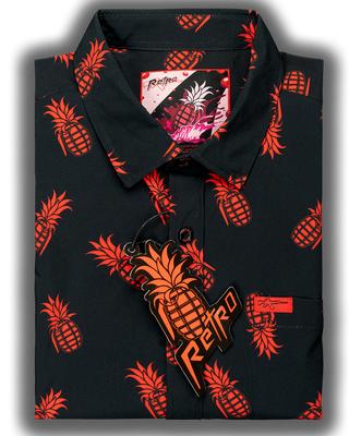 Pineapple Grenade (Black/Red) Button Down