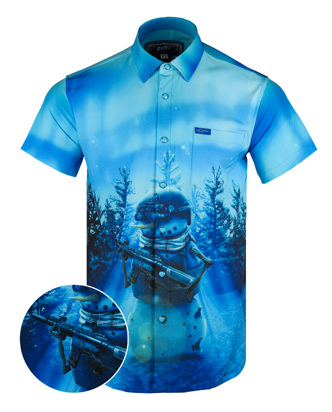 Retro Rifle - Men's Button Down - Permafrost (Pearl Snaps)
