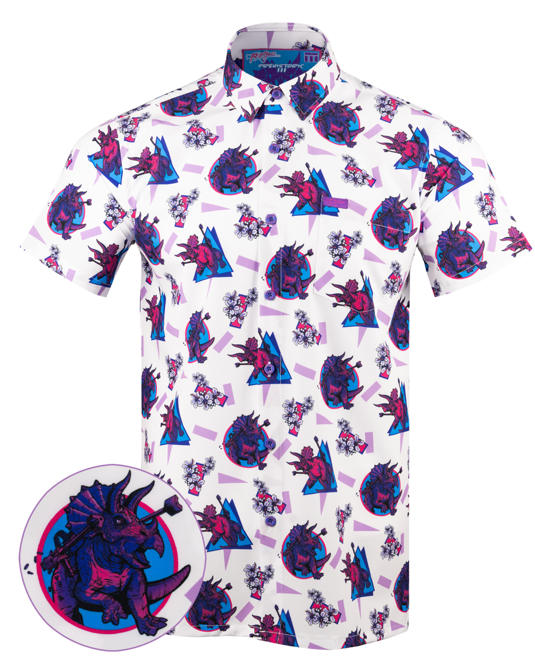 Retro Rifle - Men's Button Down - Prehistoric V3 Retro Rifle - Men's Button Down - Prehistoric V3
