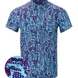 Python (Blue) Button Down