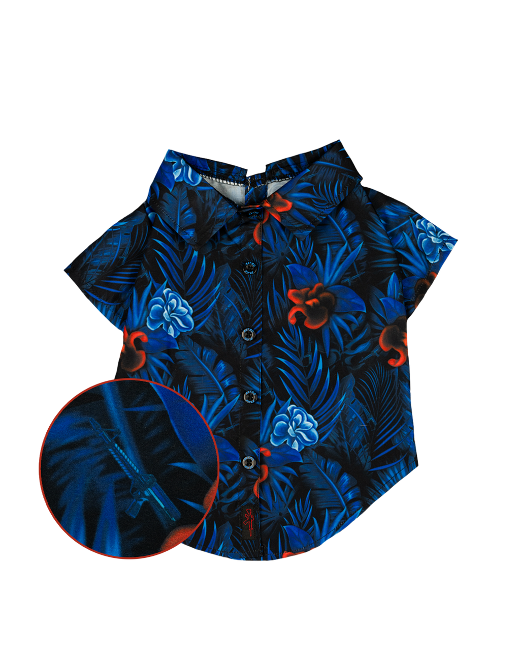 Running Man Dog Button Down Retro Rifle