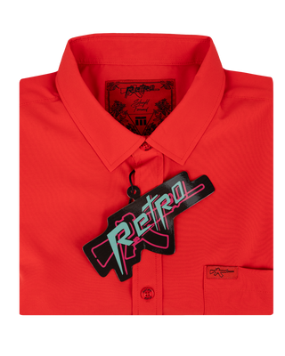 Solid Button Down (Red)