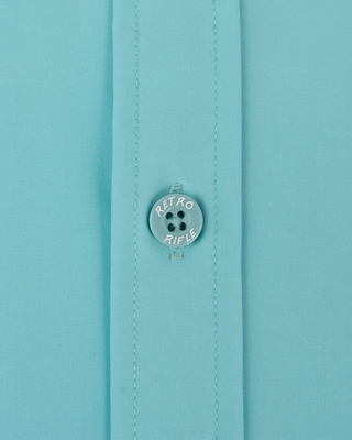 Solid Button Down (Cyan)