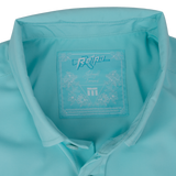 Solid Button Down (Cyan)