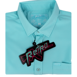 Solid Button Down (Cyan)