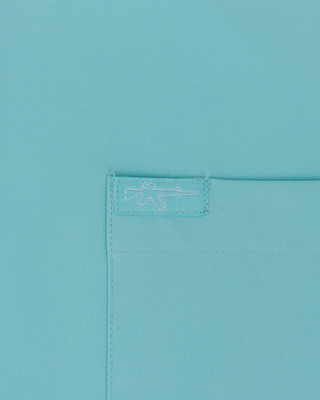 Solid Button Down (Cyan)