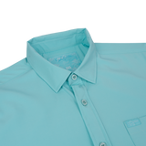 Solid Button Down (Cyan)