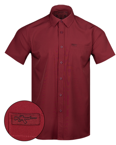 Solid Button Down (Maroon)