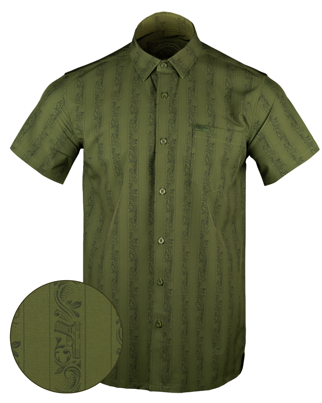 Retro Rifle - Men's Button Down - Subtle Series (OD Green) Retro Rifle - Men's Button Down - Subtle Series (OD Green)