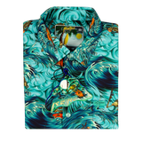 Surfs Up (Teal) Button Down
