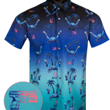 Synth Crab (Blue) Button Down (Pearl Snaps)