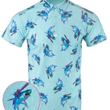 Synth Shark (Light Blue) Polo