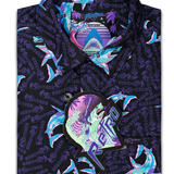 Synth Shark (Black) Button Down