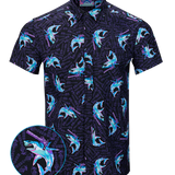 Synth Shark (Black) Button Down