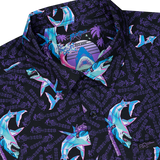 Synth Shark (Black) Button Down