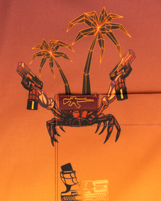 Synth Crab (Orange) Button Down